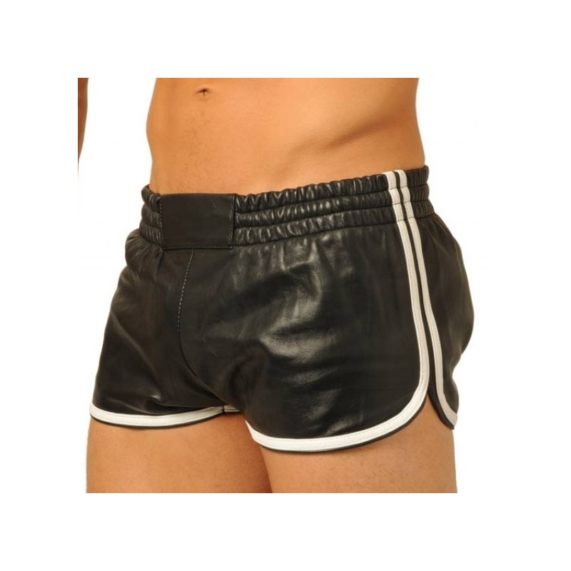 MK Toys Short en cuir Fist Noir-Blanc